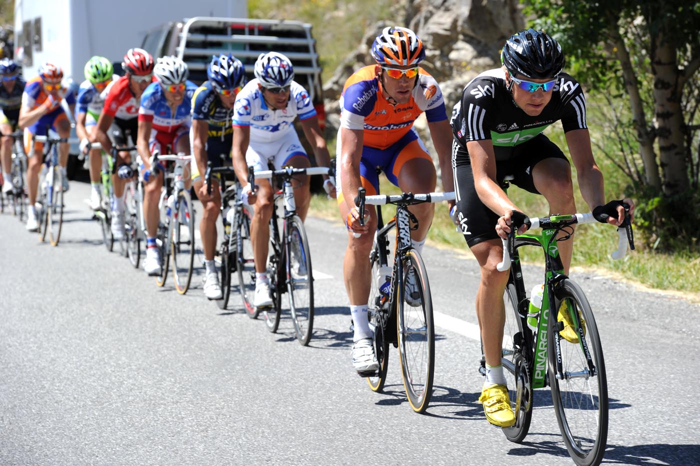 Edvald Boasson Hagen heads escape group, Tour de France 2011, stage 17