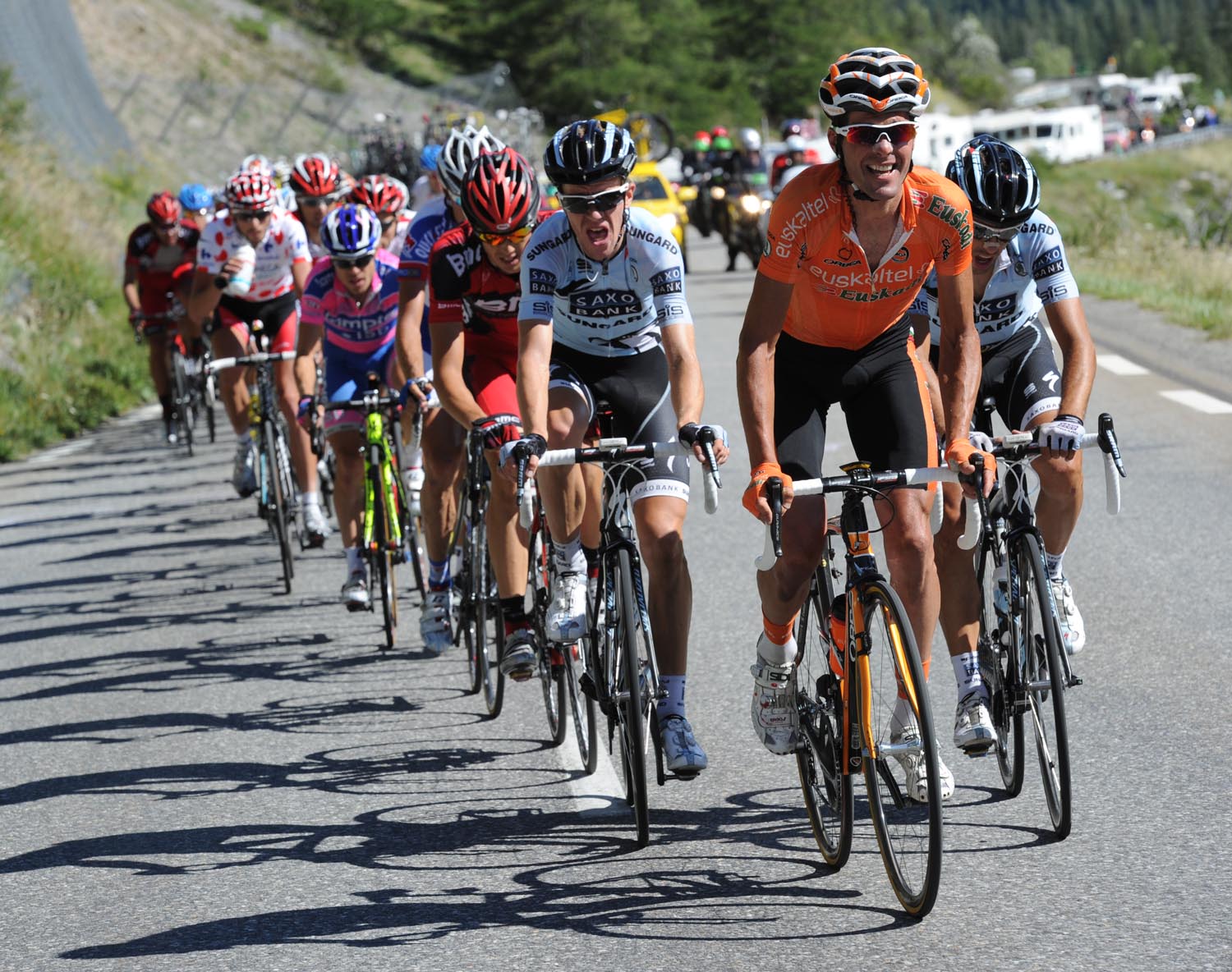 Euskaltel chase, Tour de France 2011, stage 18