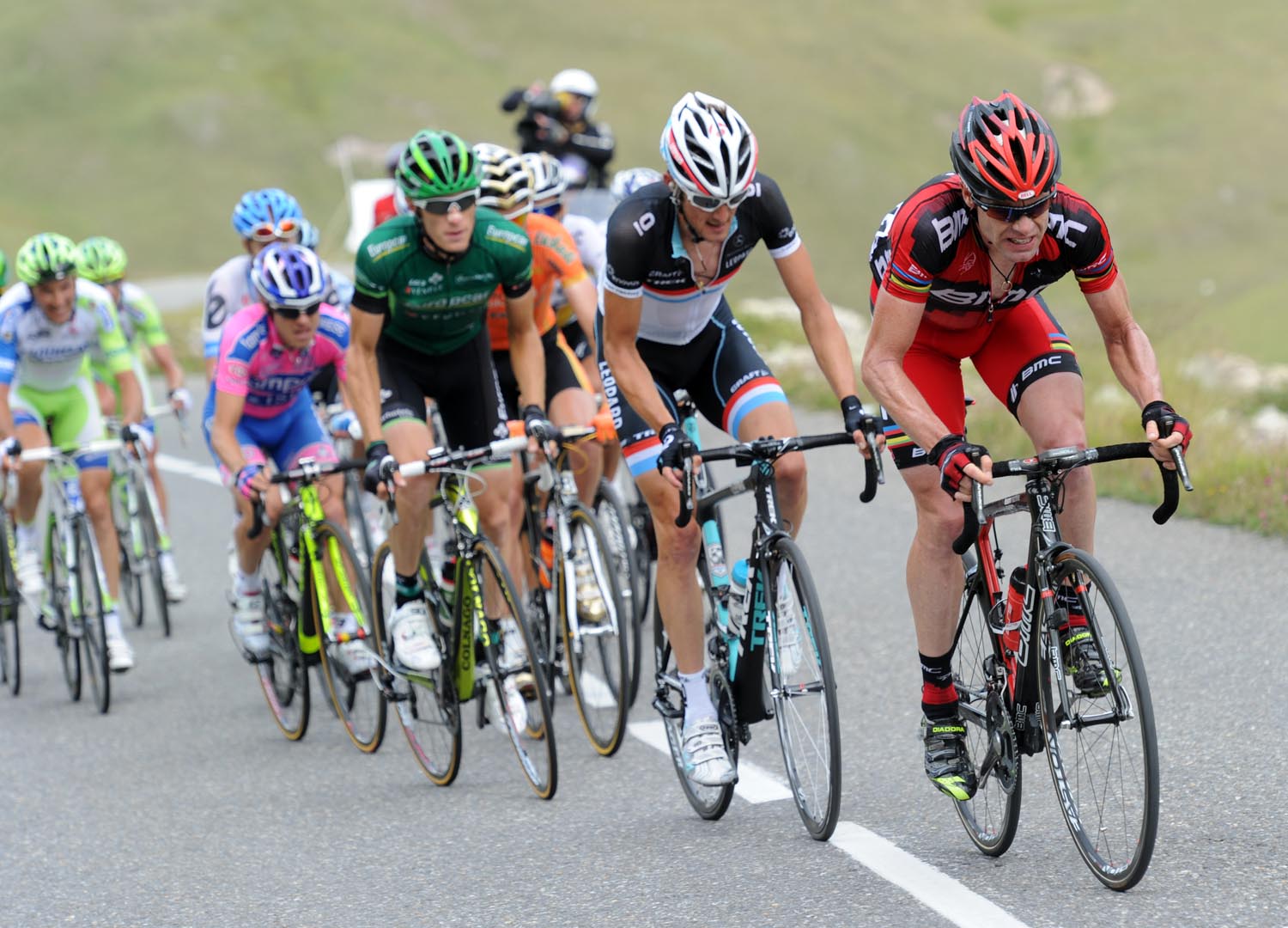 Cadel Evans on Galibier, Tour de France 2011, stage 19