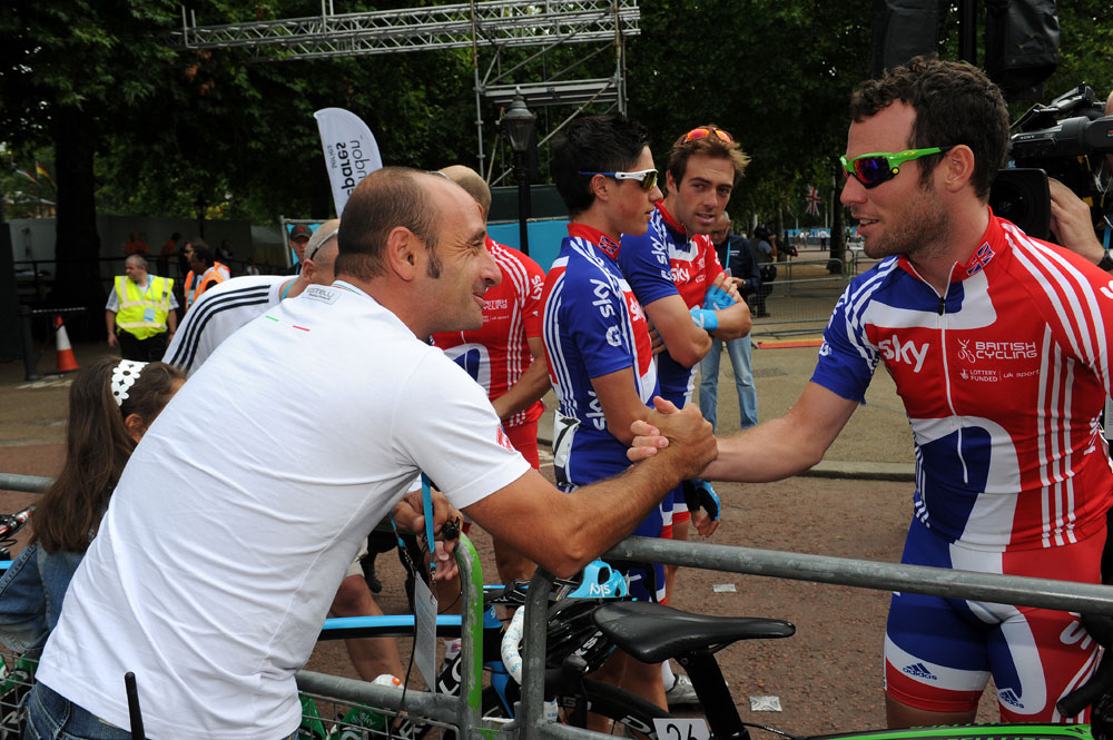 Paolo Bettini and Mark Cavendish, London-Surrey Cycle Classic 2011 Paolo Bettini and Mark Cavendish, London-Surrey Cycle Classic 2011