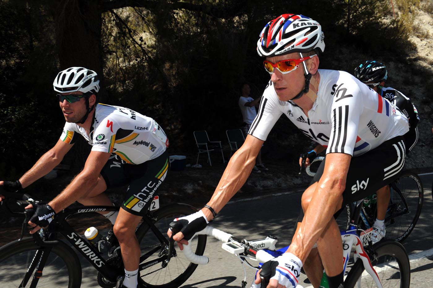 Mark Cavendish and Bradley Wiggins, Vuelta a Espana 2011, stage two