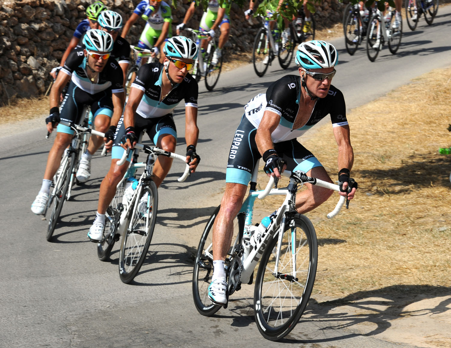 Leopard-Trek chase, Vuelta a Espana 2011, stage three