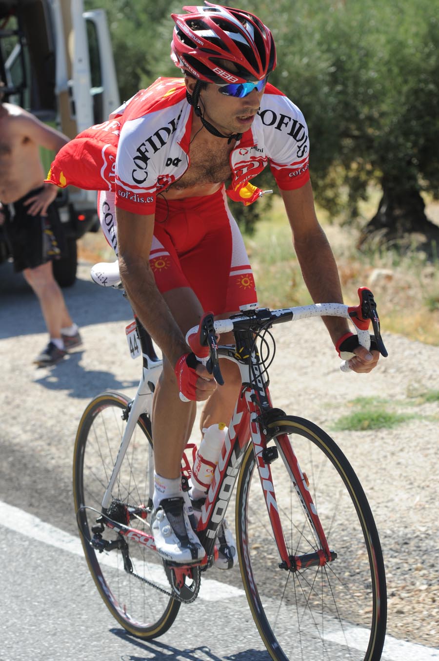 David Moncoutie attacks, Vuelta a Espana 2011, stage five