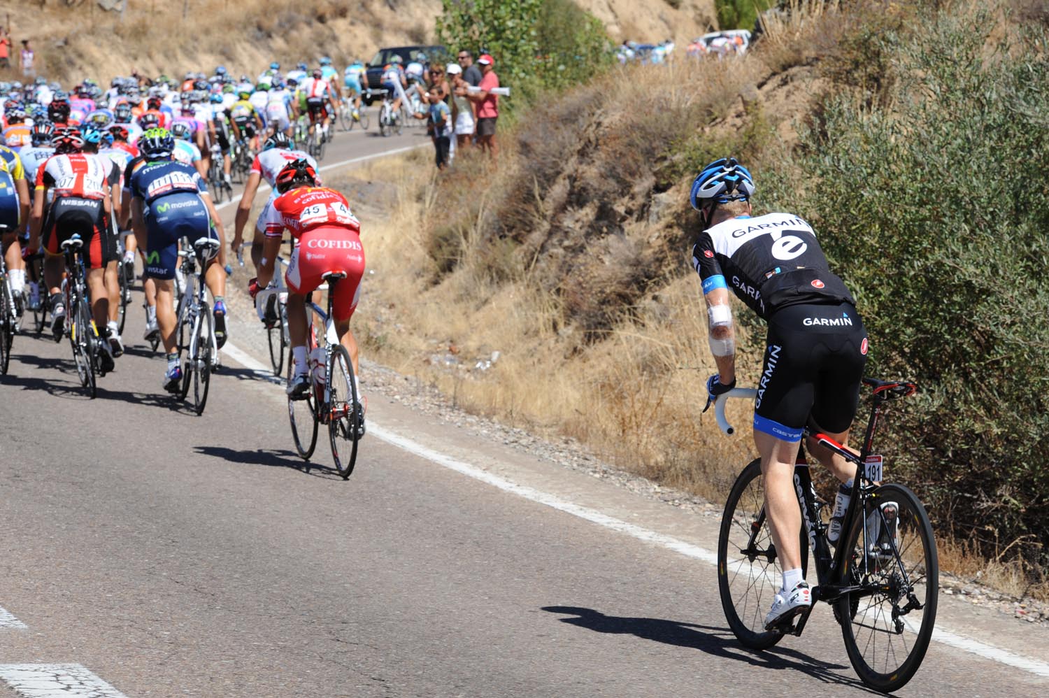 Tyler Farrar struggles, Vuelta a Espana 2011, stage eight