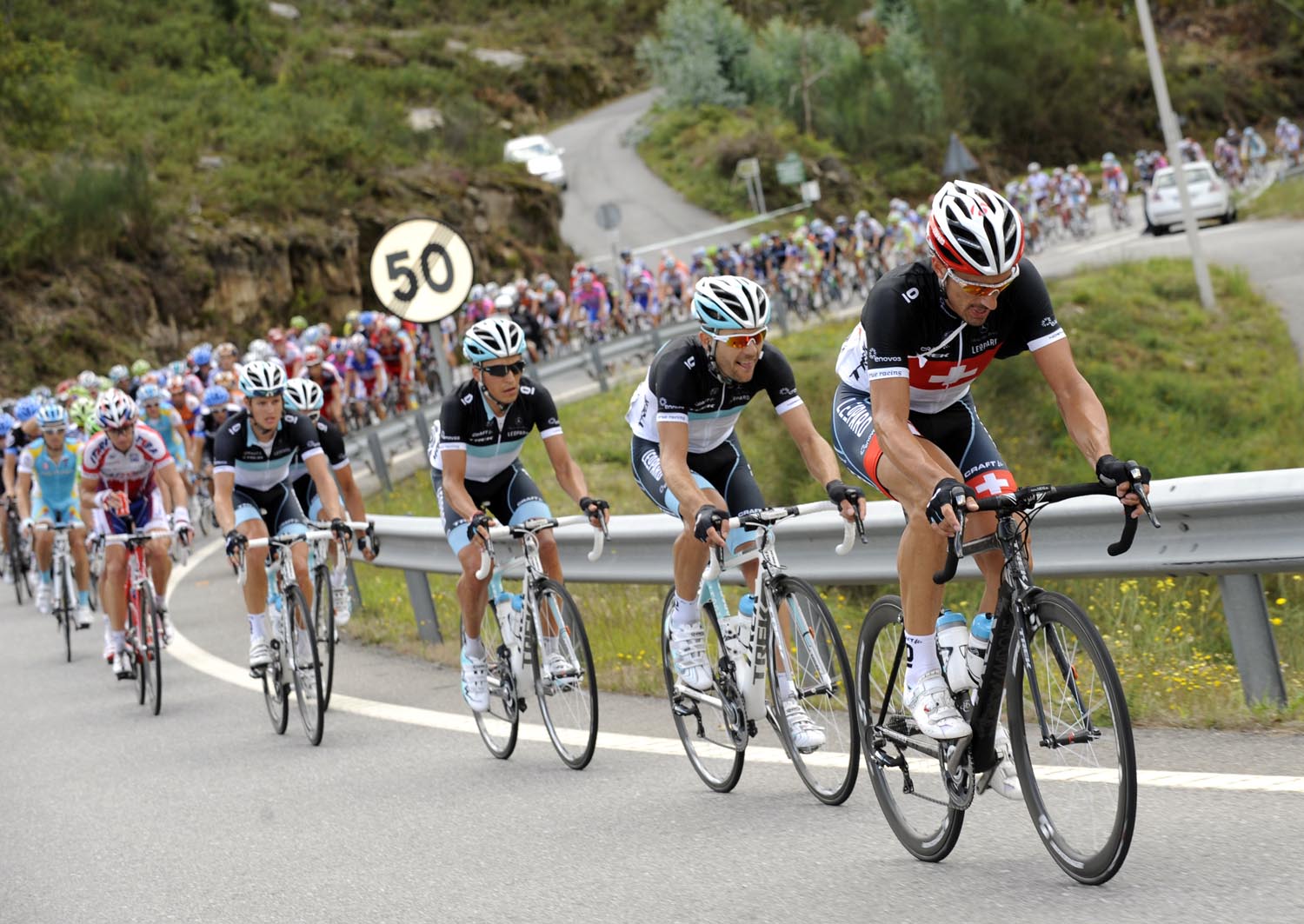 Fabian Cancellara chases, Vuelta a Espana 2011, stage 12