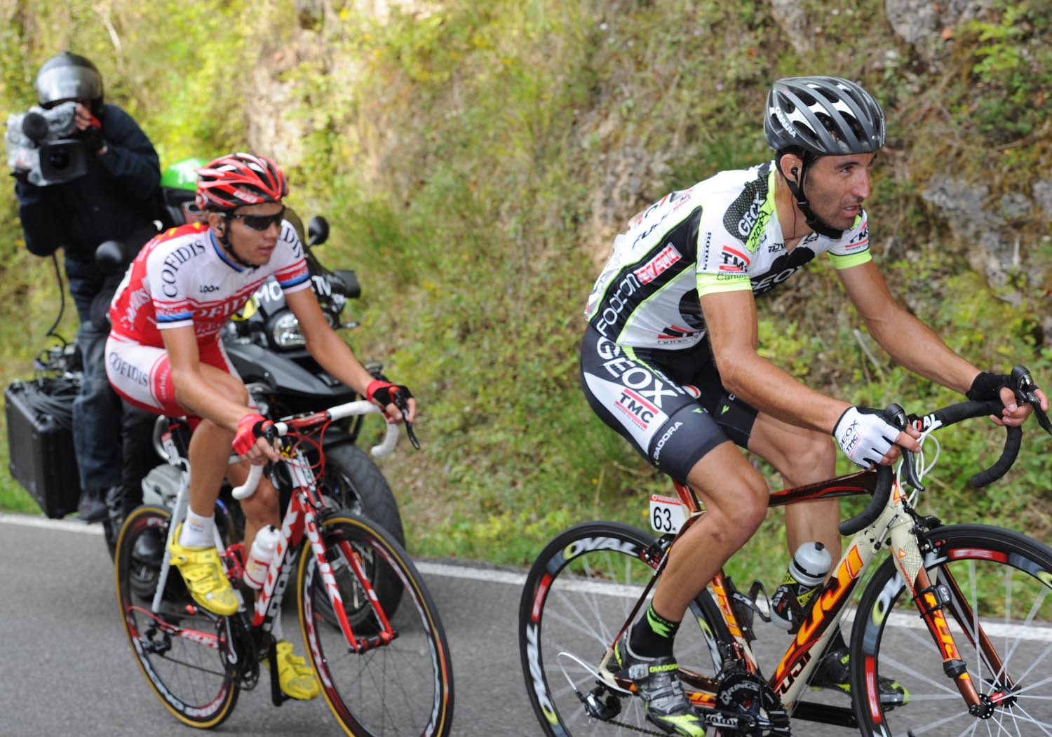 David De La Fuente and Rein Taaramae, Vuelta a Espana 2011, stage 14