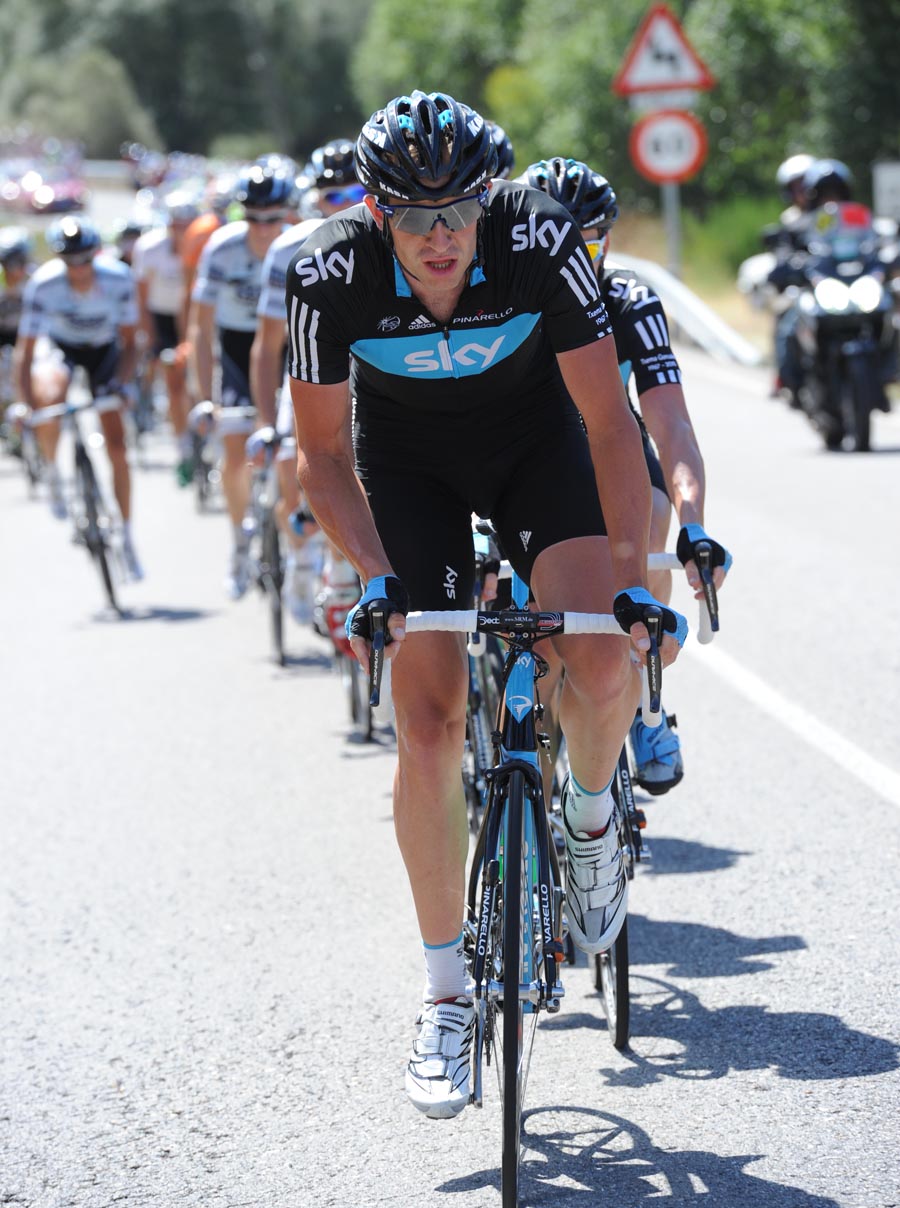 Ian Stannard chases for Sky, Vuelta a Espana 2011, stage 14