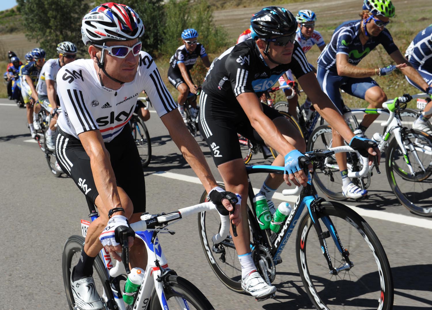 Bradley Wiggins and Ian Stannard, Vuelta a Espana 2011, stage 16 Bradley Wiggins and Ian Stannard, Vuelta a Espana 2011, stage 16