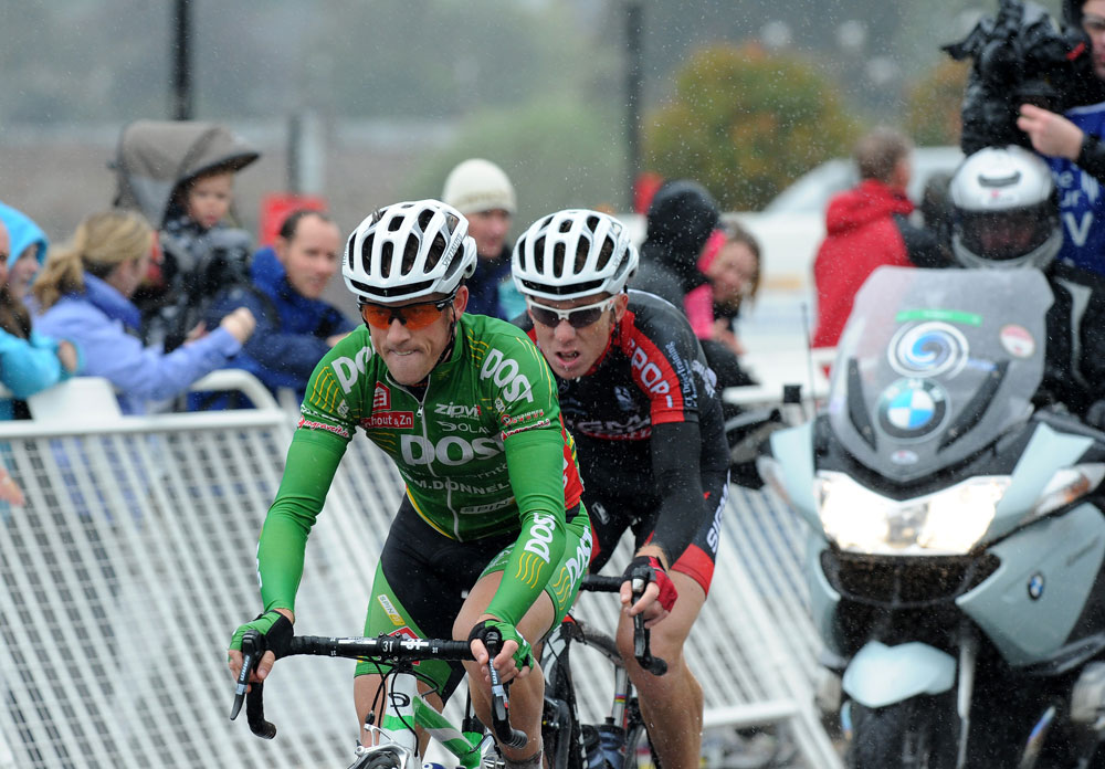 Hampton and Ghyllebert in break, Tour of Britain 2011, stage one