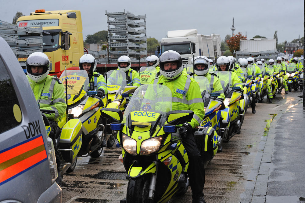 Police outriders, Tour of Britain 2011, stage one