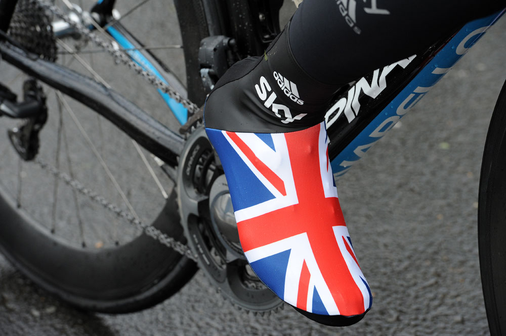 Ben Swift's overshoes, Tour of Britain 2011, stage two (cancelled)