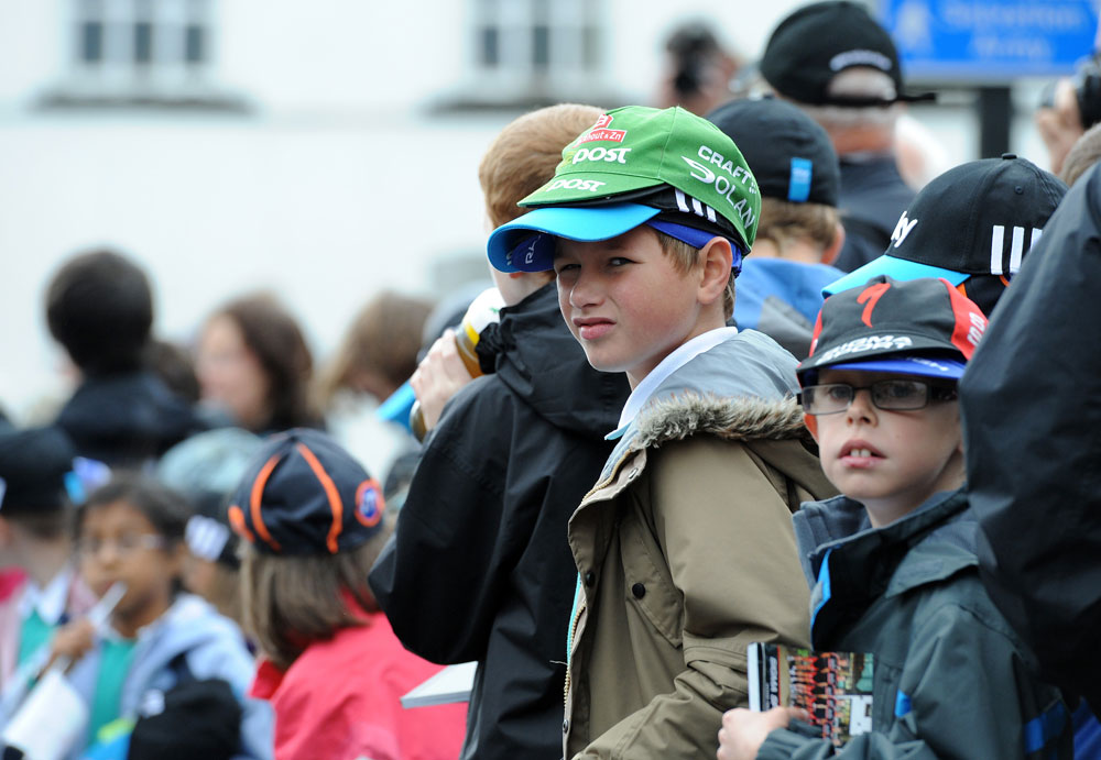 Young fans in Kendal, Tour of Britain 2011, stage two (cancelled)