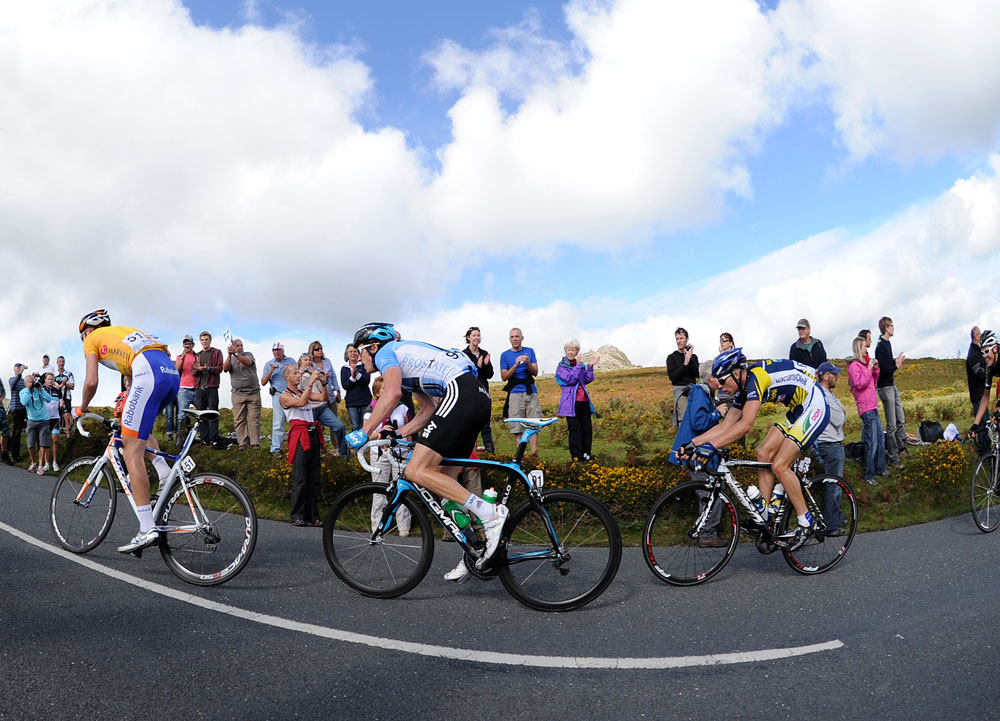 Lars Boom and Geraint Thomas on Haytor, Tour of Britain 2011, stage five