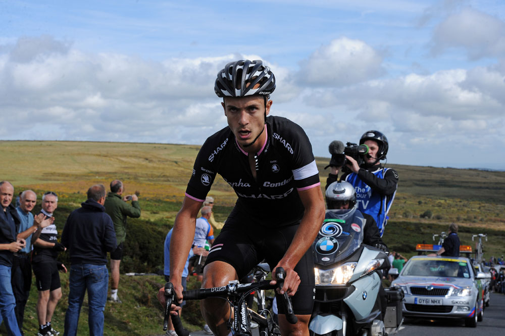 Jonathan Tiernan-Locke on Haytor, Tour of Britain 2011, stage five Jonathan Tiernan-Locke on Haytor, Tour of Britain 2011, stage five