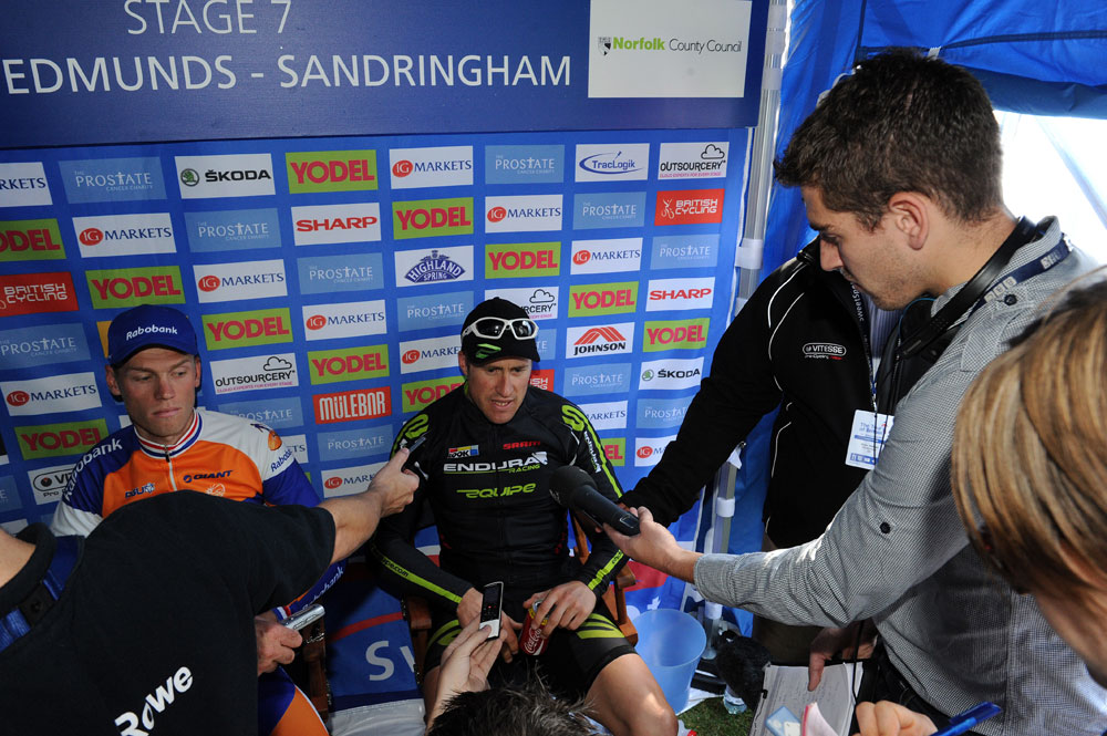 Press conference, Tour of Britain 2011, stage seven