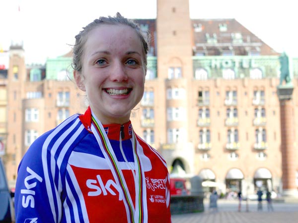 Elinor Barker, silver medallist, junior women's time trial, Road World Championships 2011 Elinor Barker, silver medallist, junior women's time trial, Road World Championships 2011