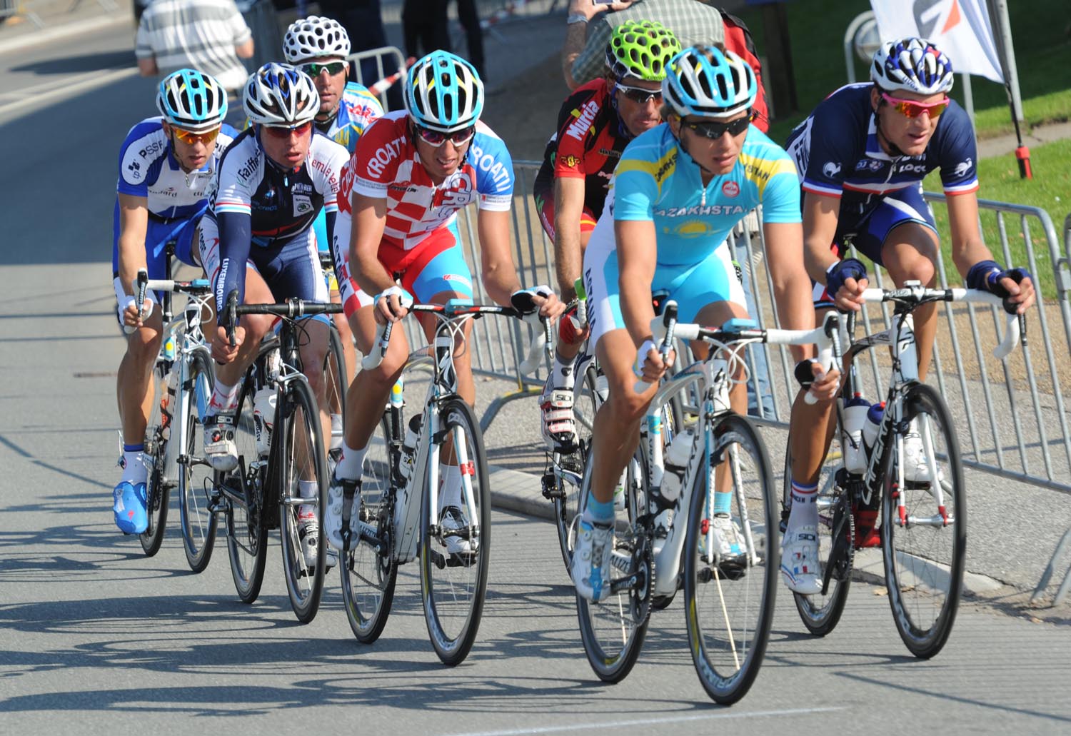 Iglinsky and Roux in escape, Elite men's road race, Road World Championships 2011