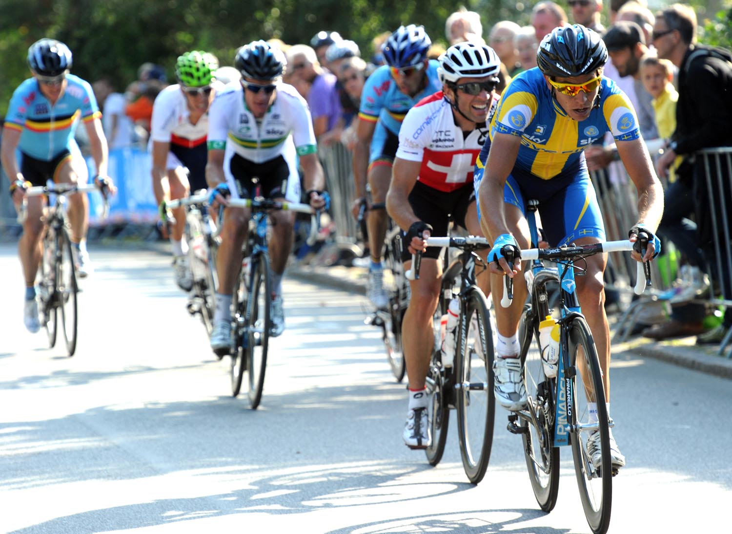 Thomas Lofkvist chase, Elite men's road race, Road World Championships 2011 Thomas Lofkvist chase, Elite men's road race, Road World Championships 2011
