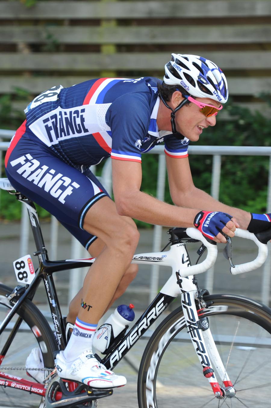 Anthony Roux in escape, Elite men's road race, Road World Championships 2011