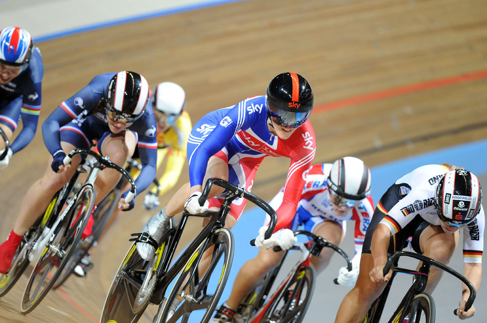 Victoria Pendleton in keirin final, European track champs 2011