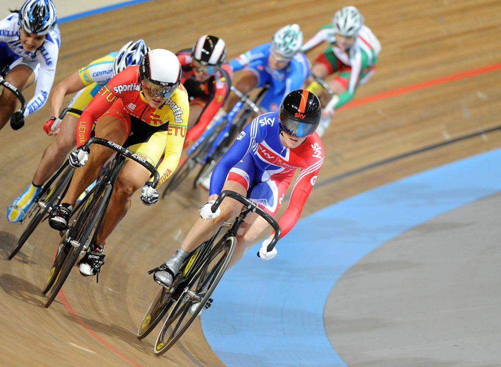 Victoria Pendleton in keirin, European track champs 2011