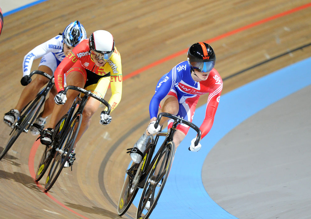 Victoria Pendleton in keirin, European track champs 2011