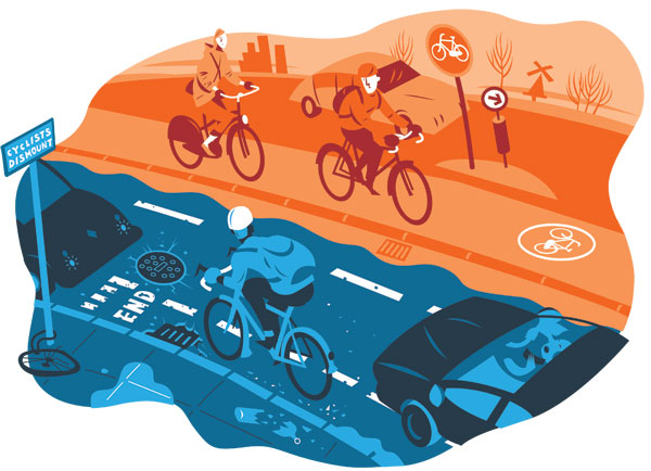 Bike lane illustration Bike lane illustration