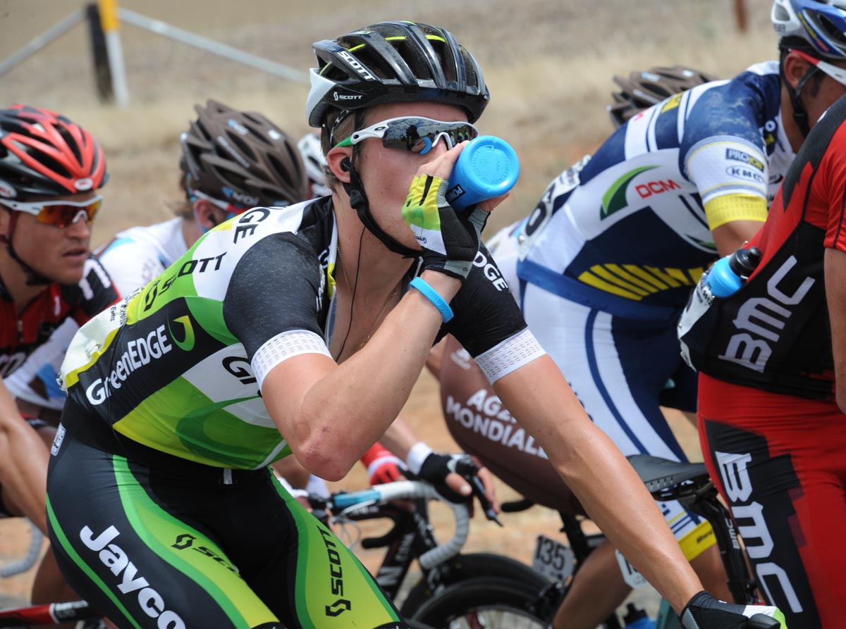 Cameron Meyer takes a drink, Tour Down Under 2012, stage one