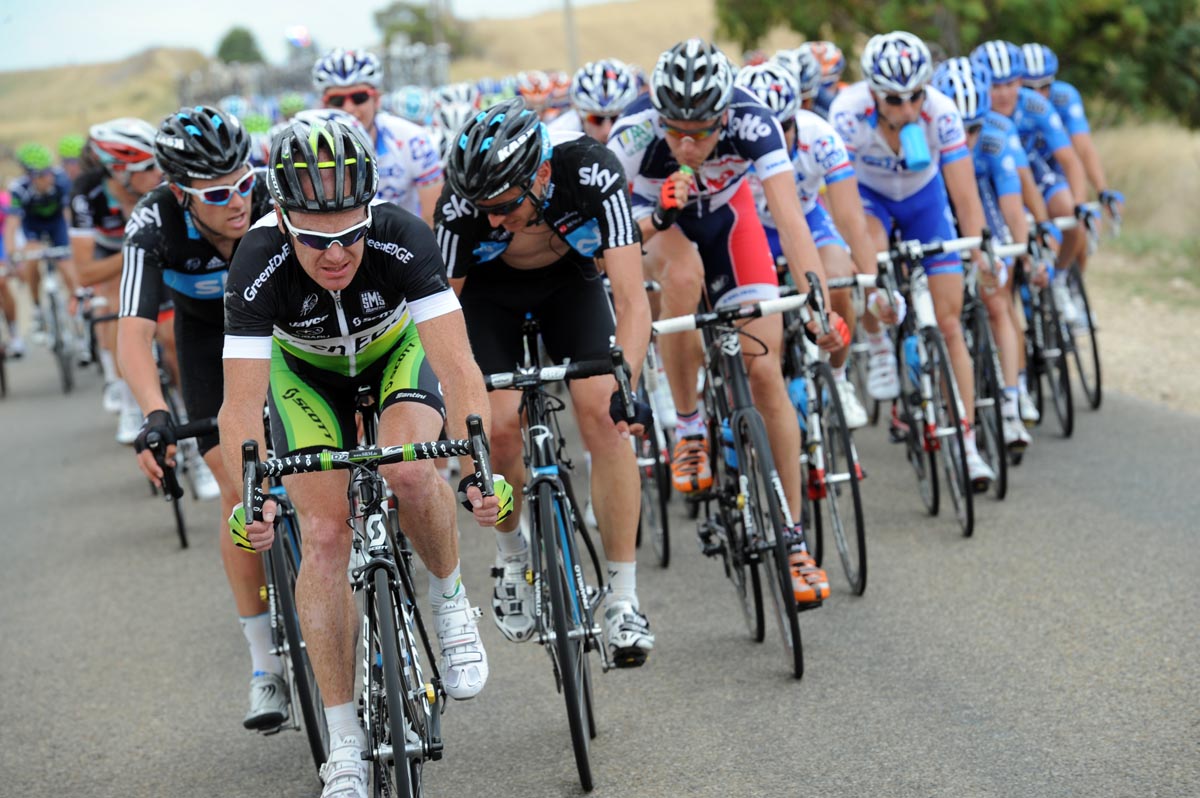 Stuart O'Grady on the front, Tour Down Under 2012, stage one
