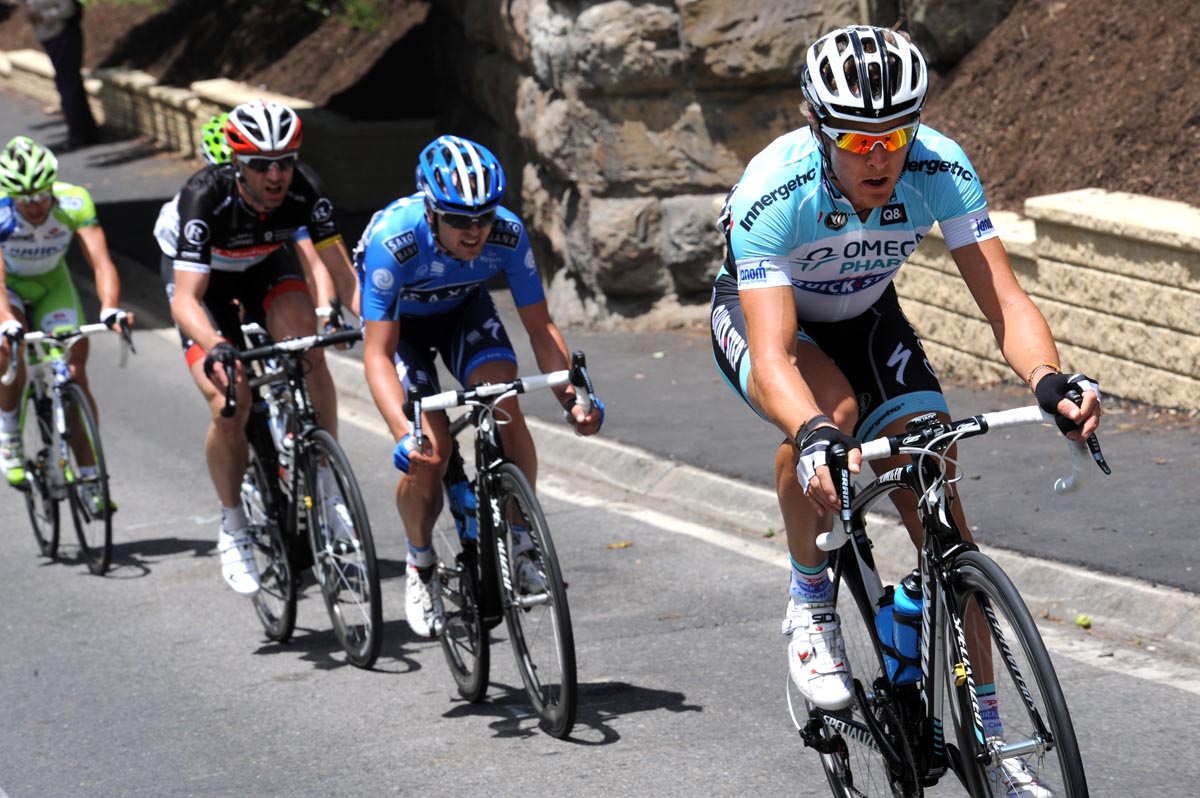 Andrew Fenn attacks, Tour Down Under 2012, stage two