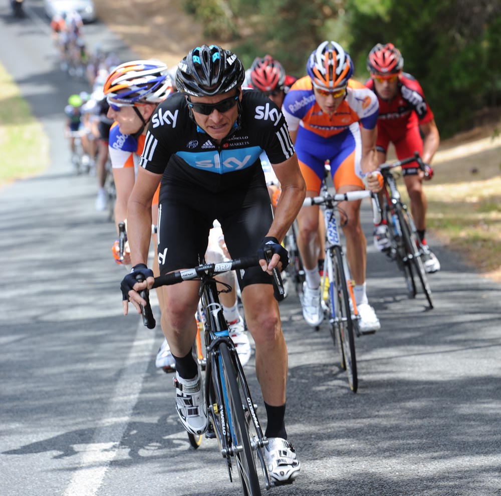 Danny Pate chases, Tour Down Under 2012, stage two