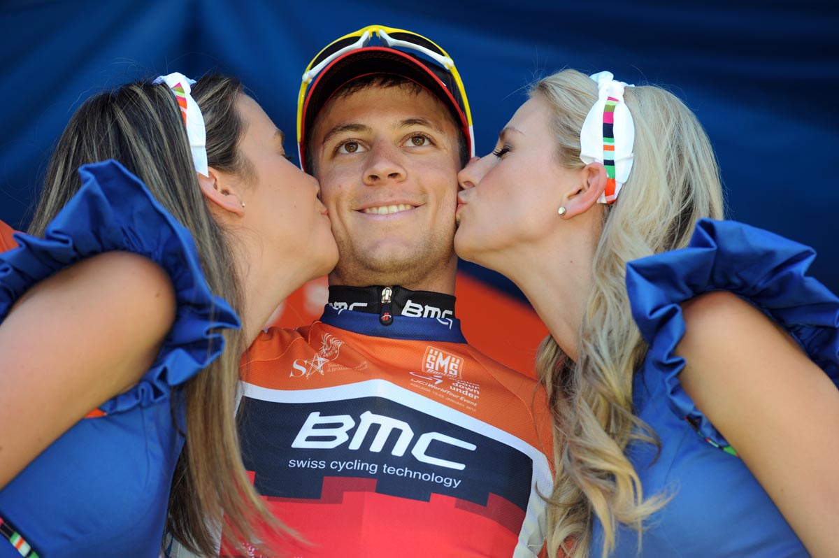 Martin Kohler on podium, Tour Down Under 2012, stage four