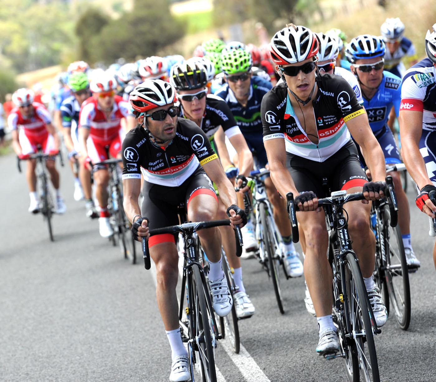 tdu12st4-GERDEMANN-MACHADO.jpg Linus Gerdemann and Tiago Machado, Tour Down Under 2012, stage four