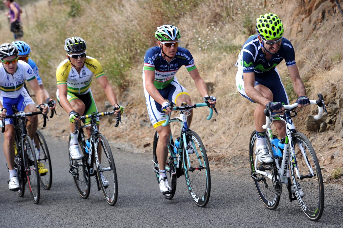 David Lopez attacks, Tour Down Under 2012, stage four