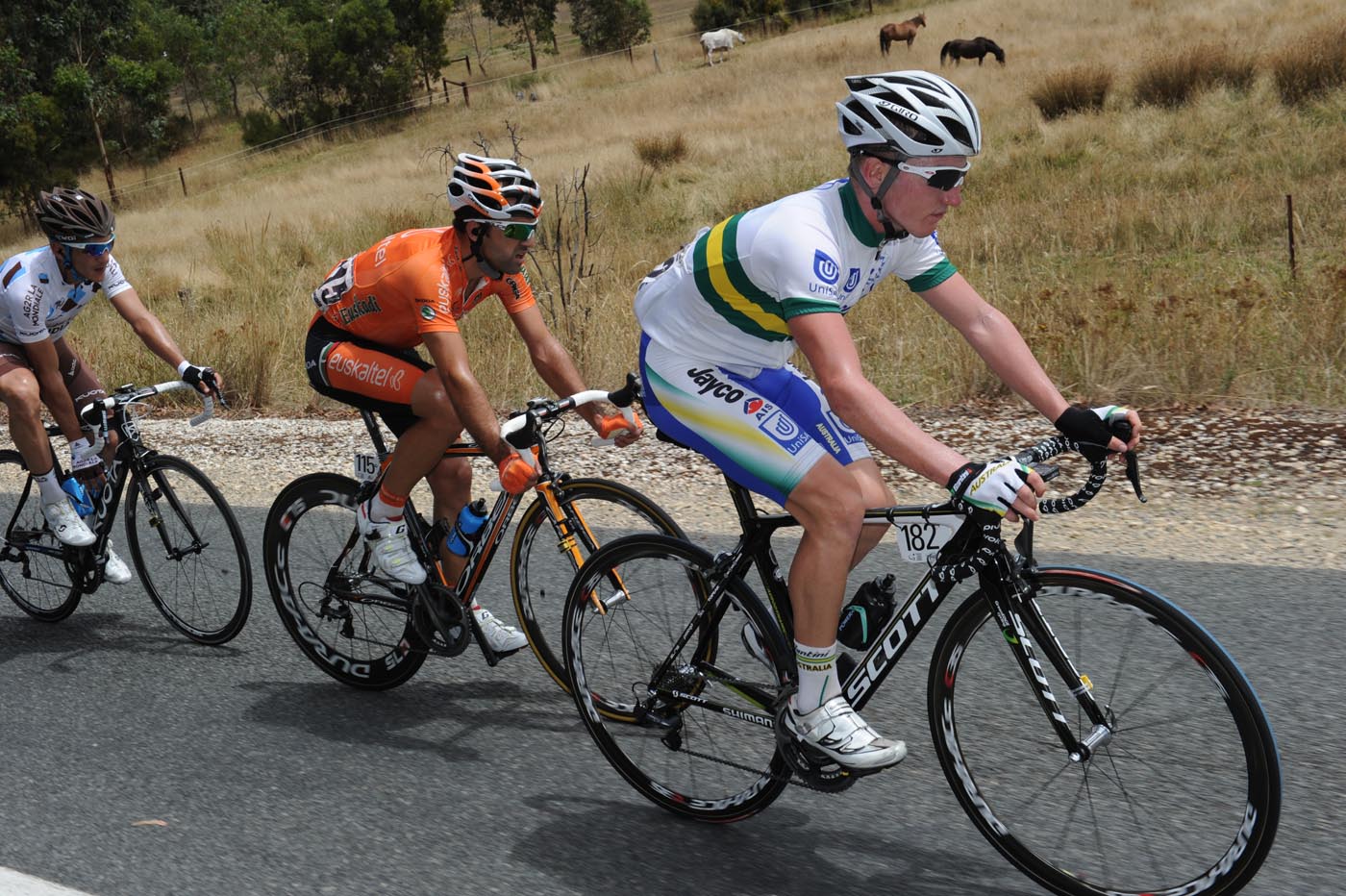 Jay McCarthy in escape, Tour Down Under 2012, stage four