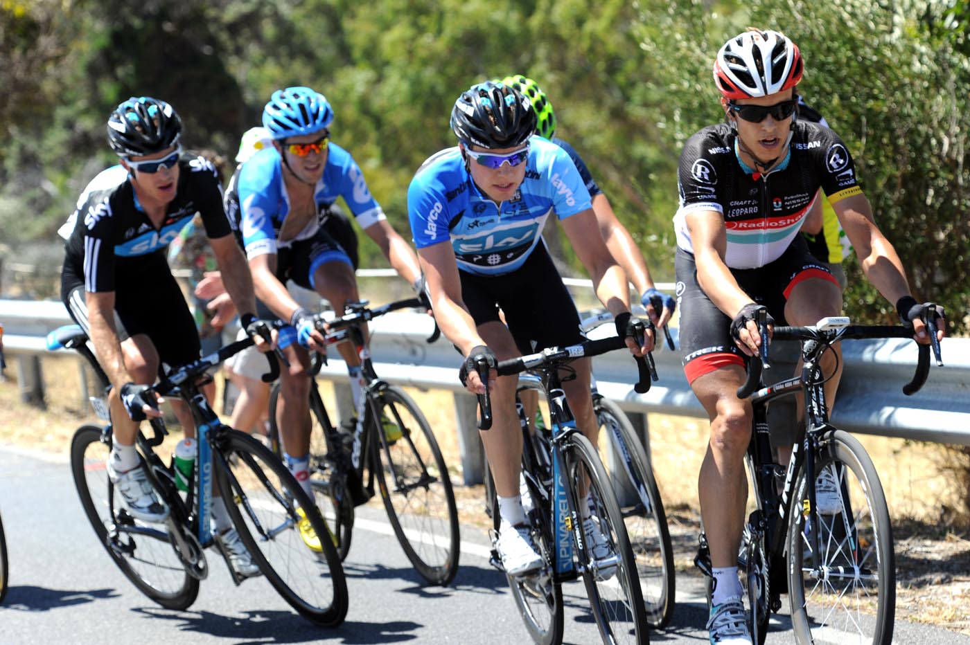 tdu12st5-GERDEMANN-BOASSON.jpg Linus Gerdemann and Edvald Boasson Hagen, Tour Down Under 2012, stage five