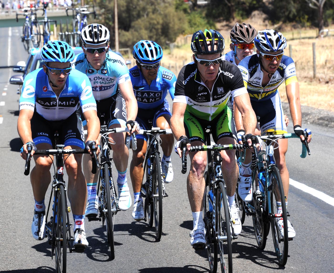 Stuart O'Grady and Nathan Haas escape, Tour Down Under 2012, stage five