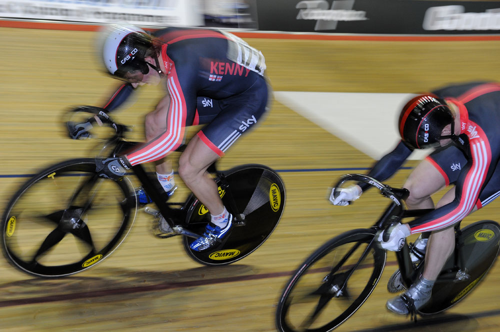 Jason Kenny and Matt Crampton in sprint final, Revolution 36, January 2012