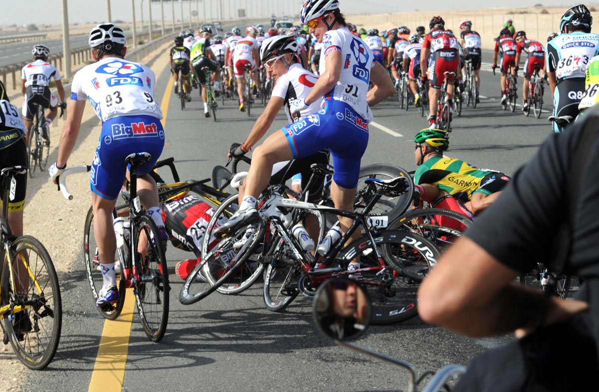 Crash, Tour of Qatar 2012, stage one
