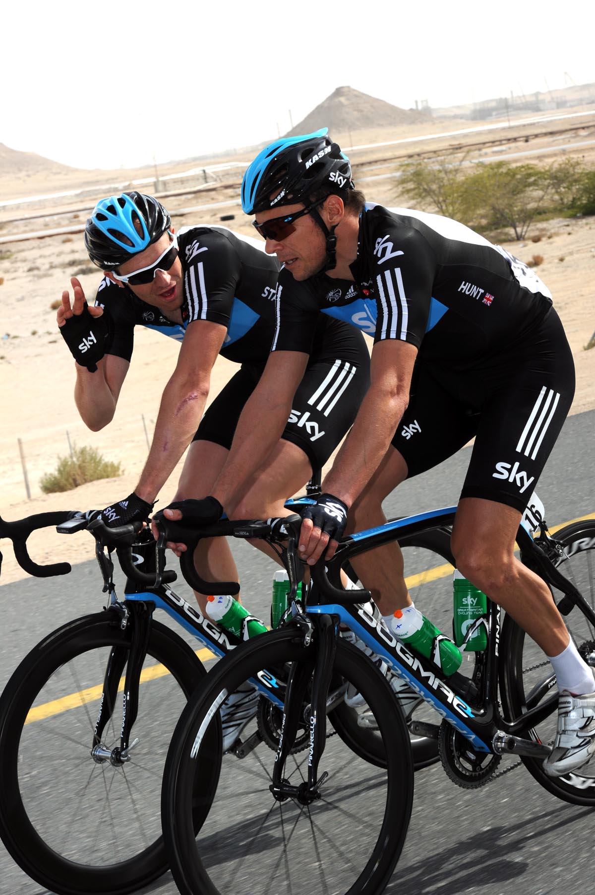 Ian Stannard and Jeremy Hunt, Tour of Qatar 2012, stage three