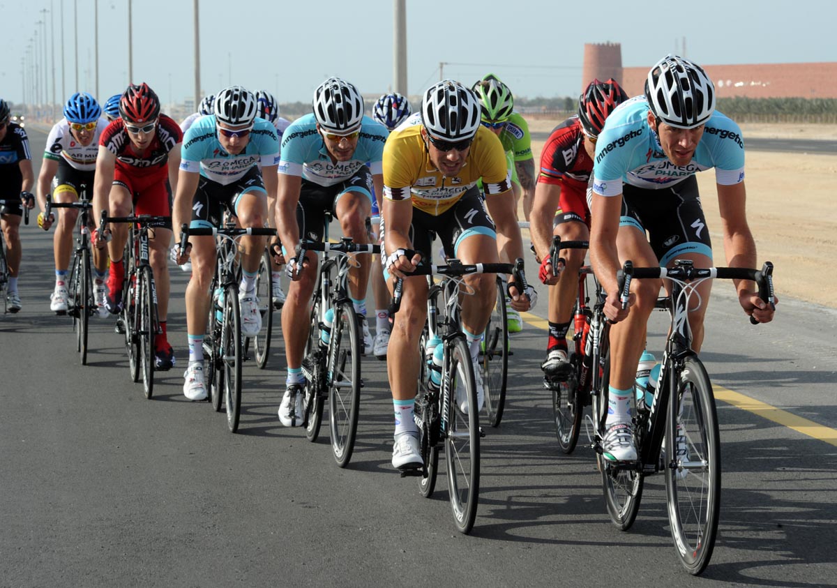 Tom Boonen in escape, Tour of Qatar 2012, stage four