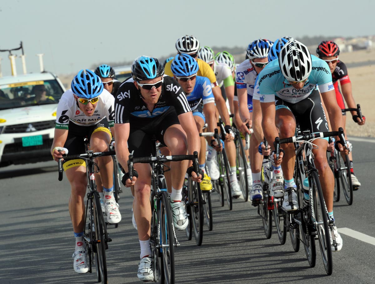 Ian Stannard in the escape, Tour of Qatar 2012, stage four