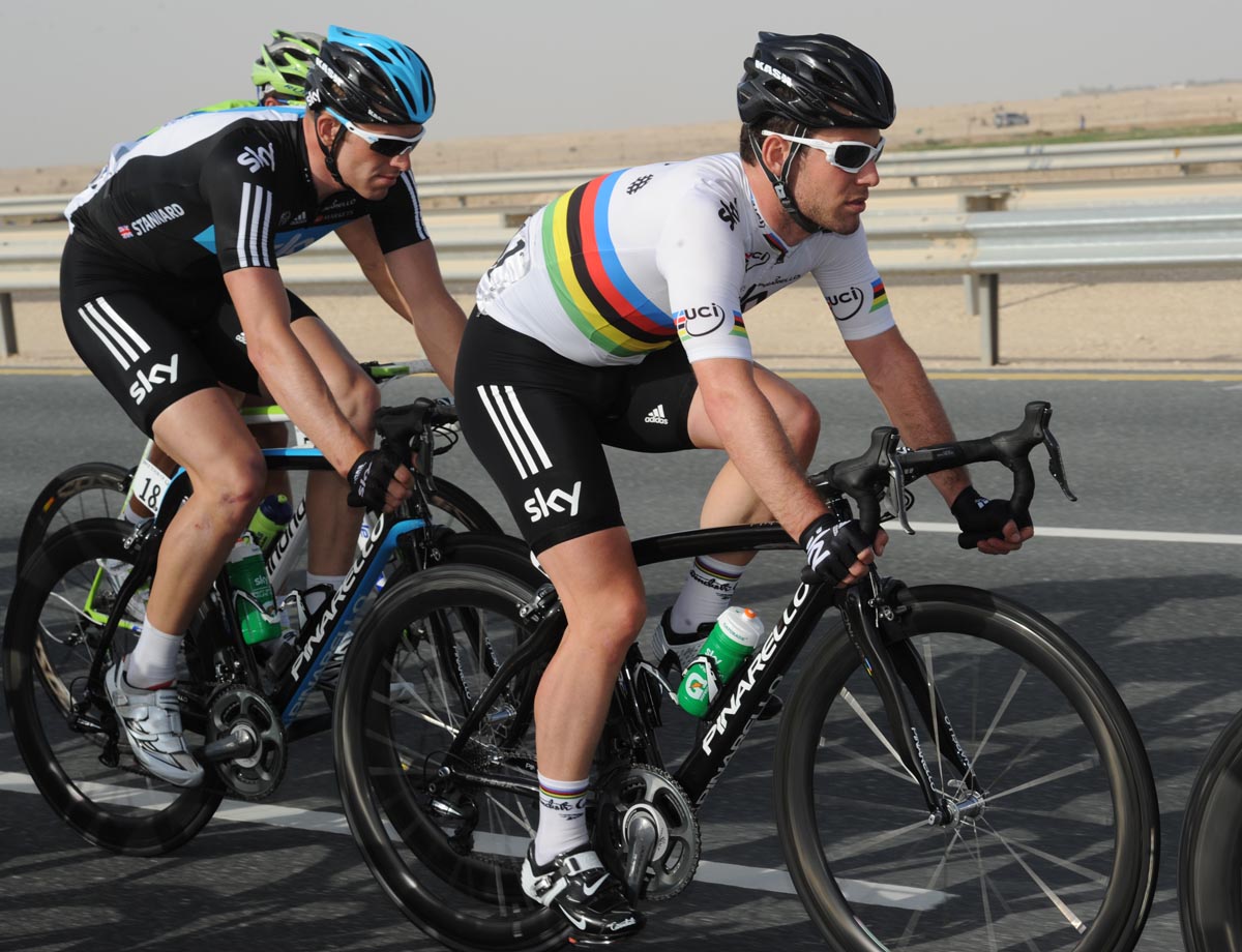Mark Cavendish and Ian Stannard, Tour of Qatar 2012, stage five