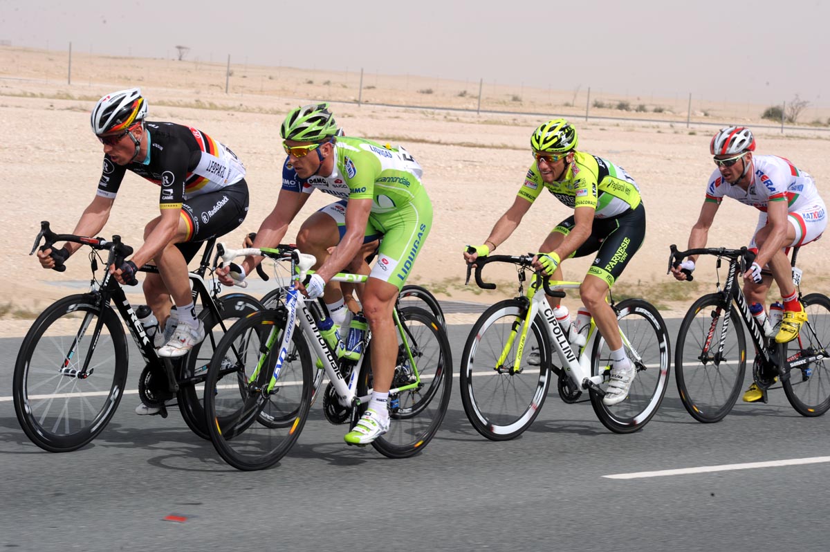 Wagner and Bodnar escape, Tour of Qatar 2012, stage five