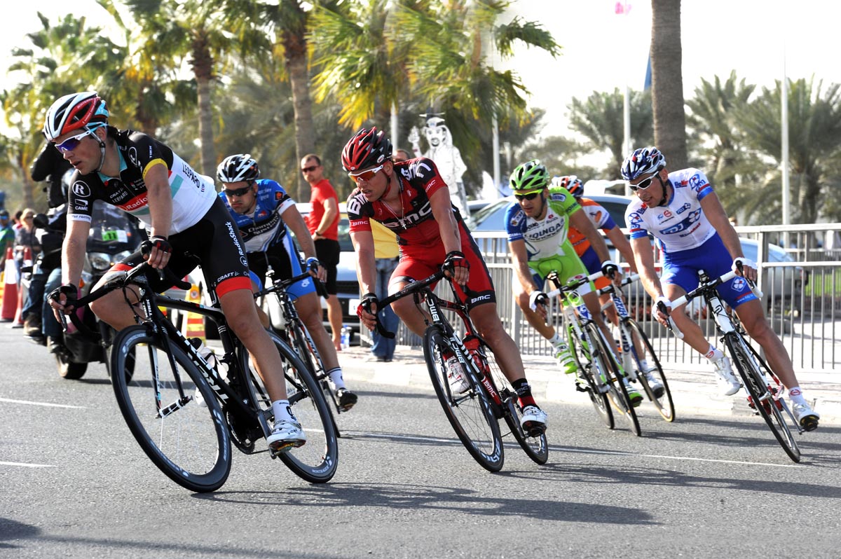 Tony Gallopin in escape, Tour of Qatar 2012, stage six