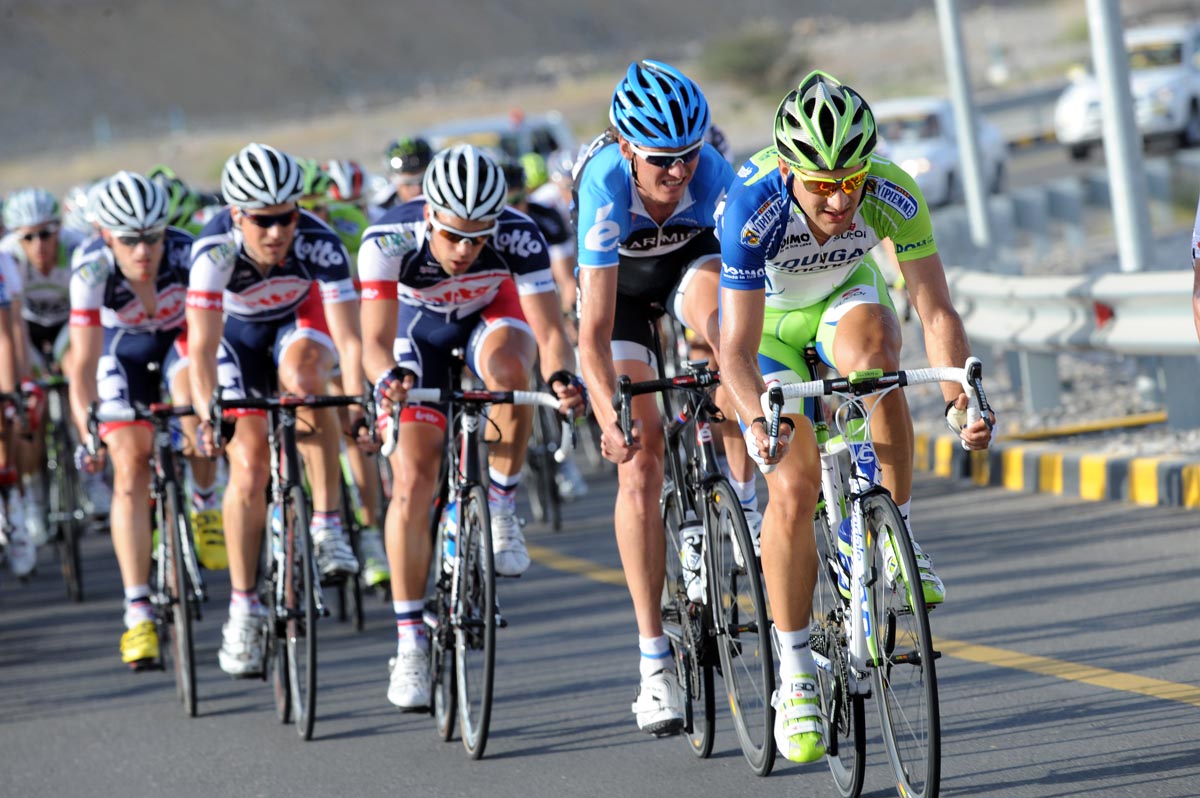 Liquigas chase, Tour of Oman 2012, stage two