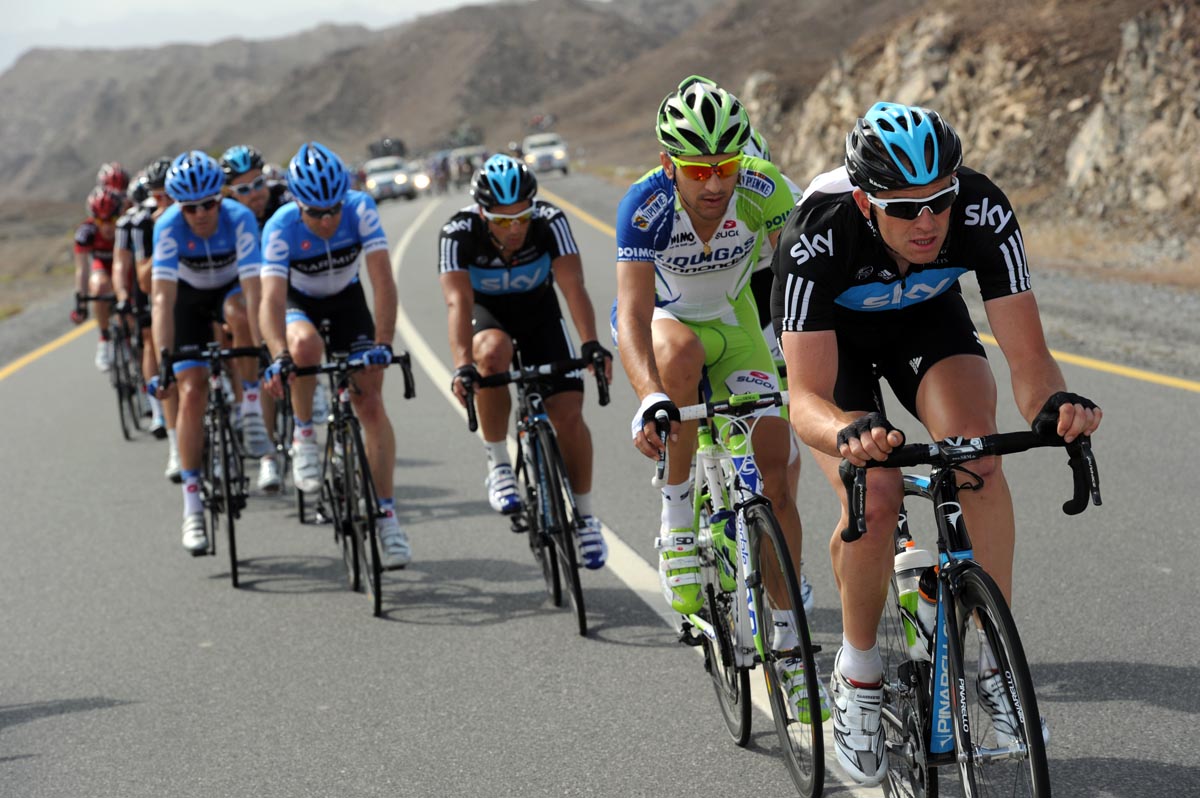 Ian Stannard chases, Tour of Oman 2012, stage three