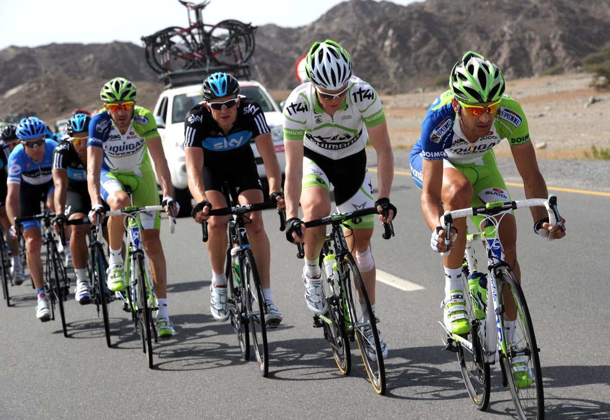Liquigas chases, Tour of Oman 2012, stage three