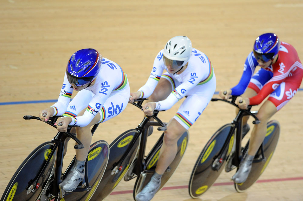 Great Britain women's team pursuit london track world cup 2012.jpg great britain team pursuit, womens, track world cup, london
