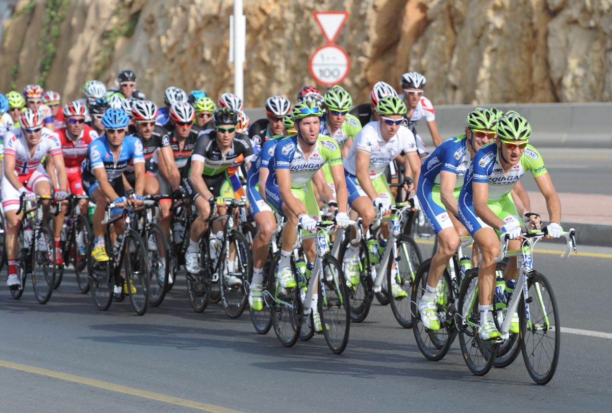 Liquigas chases, Tour of Oman 2012, stage four